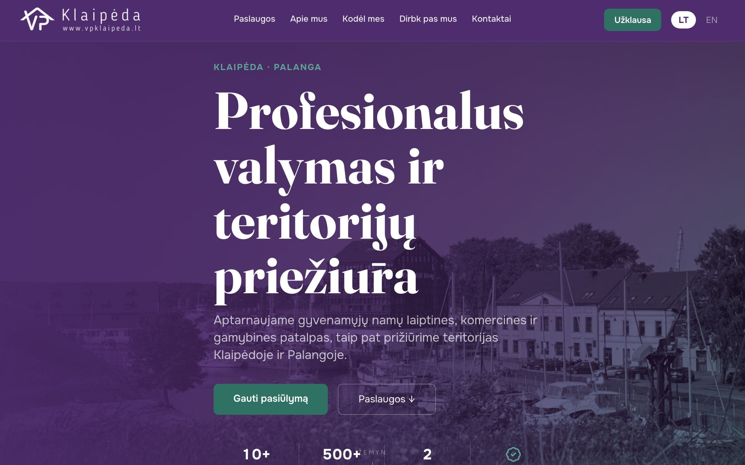 Valymo projektai Klaipėda homepage screenshot